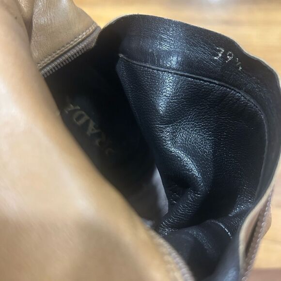 REVOLVE Prada Napa Butter Leather Tan OTK Knee High Boots Size 39.5 - Picture 10 of 12